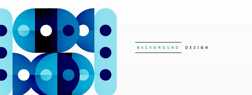 Simple circles and round elements pattern. Minimalist design geometric landing 스톡 일러스트