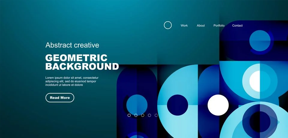 Simple circles and round elements pattern. Minimalist design geometric landing イラスト素材