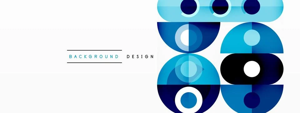 Simple circles and round elements pattern. Minimalist design geometric landing Stock Illustration