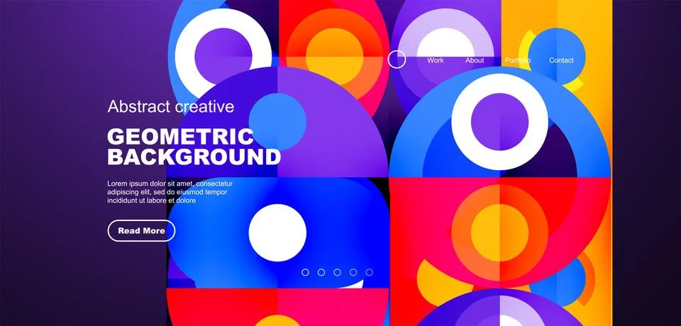 Simple circles and round elements pattern. Minimalist design geometric landing イラスト素材