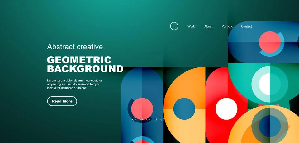 Simple circles and round elements pattern. Minimalist design geometric landing 스톡 일러스트