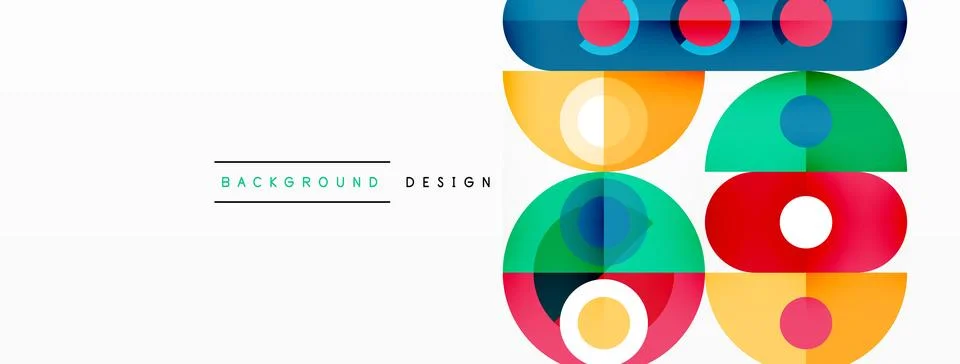 Simple circles and round elements pattern. Minimalist design geometric landing Stock Illustration