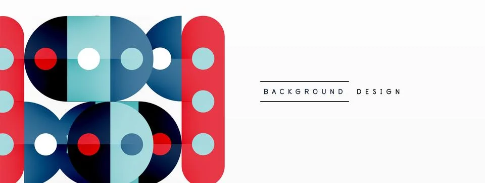 Simple circles and round elements pattern. Minimalist design geometric landing イラスト素材