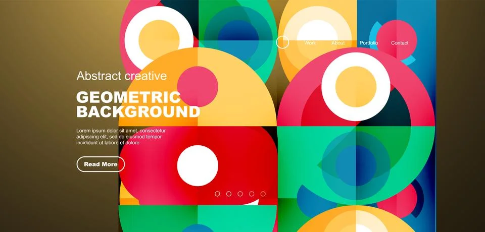 Simple circles and round elements pattern. Minimalist design geometric landing Stock Illustration