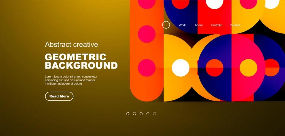Simple circles and round elements pattern. Minimalist design geometric landing イラスト素材