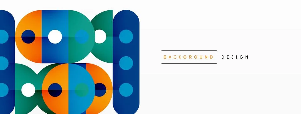 Simple circles and round elements pattern. Minimalist design geometric landing Stock Illustration