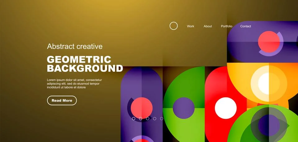 Simple circles and round elements pattern. Minimalist design geometric landing 스톡 일러스트