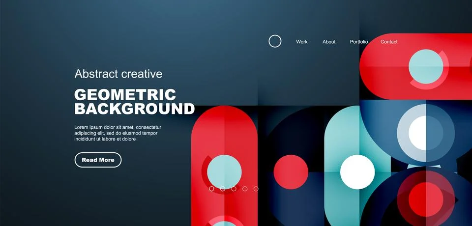 Simple circles and round elements pattern. Minimalist design geometric landing 스톡 일러스트