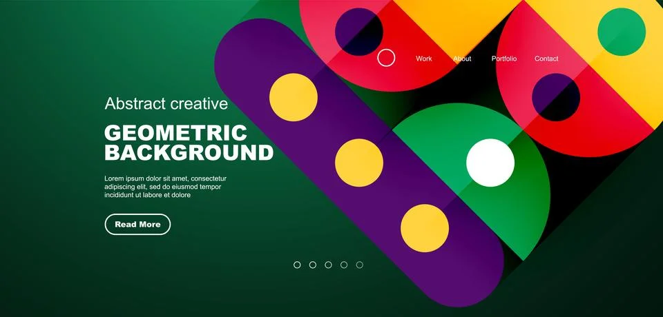 Simple circles and round elements pattern. Minimalist design geometric landing イラスト素材