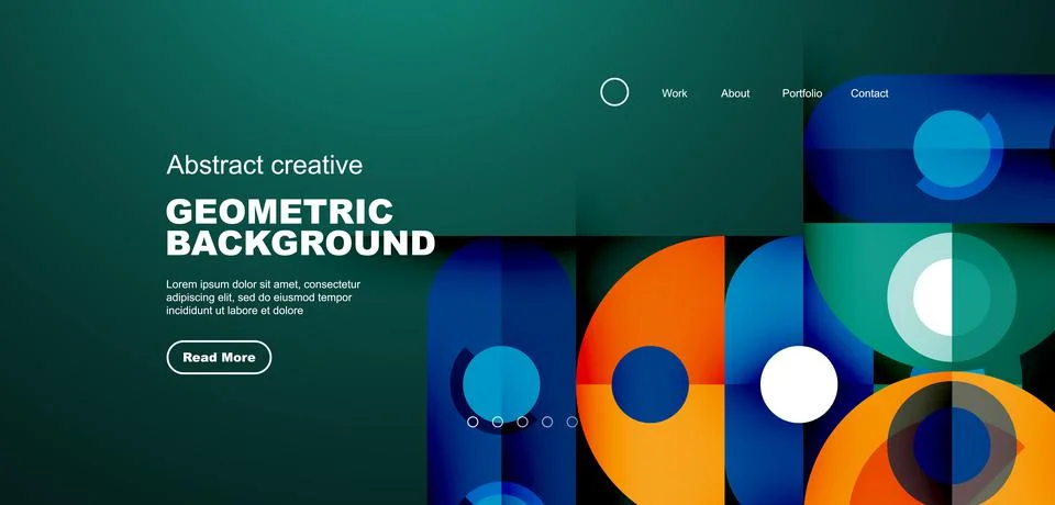 Simple circles and round elements pattern. Minimalist design geometric landing 스톡 일러스트
