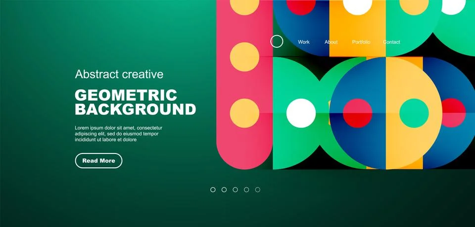 Simple circles and round elements pattern. Minimalist design geometric landing Stock Illustration