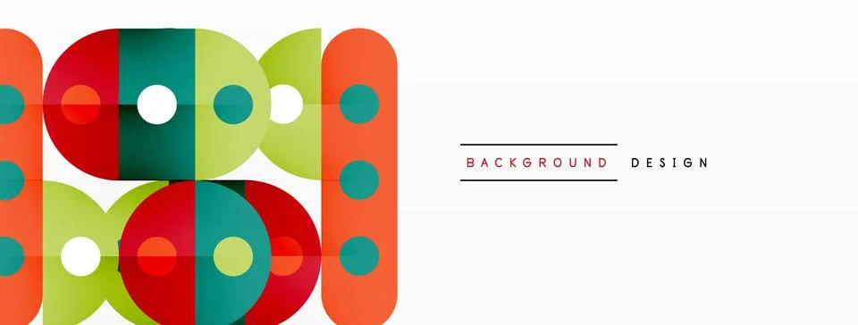 Simple circles and round elements pattern. Minimalist design geometric landing イラスト素材