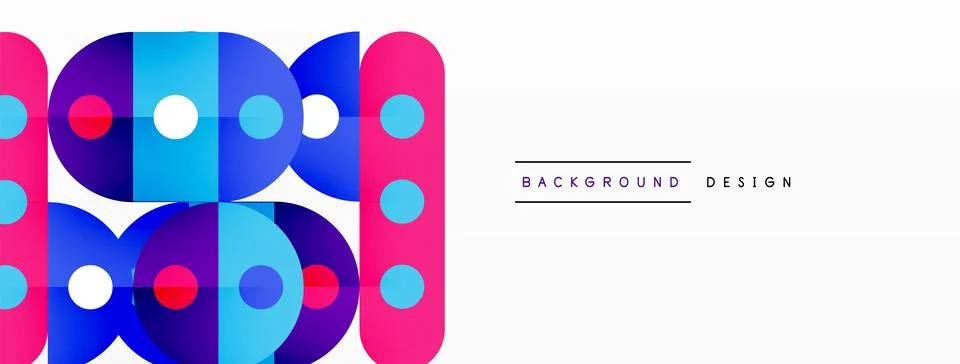 Simple circles and round elements pattern. Minimalist design geometric landing 스톡 일러스트