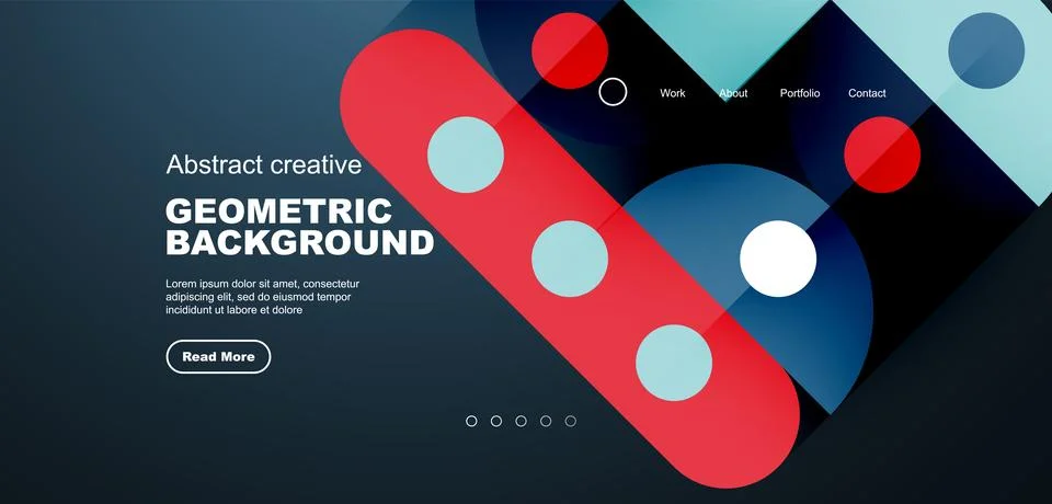 Simple circles and round elements pattern. Minimalist design geometric landing 스톡 일러스트