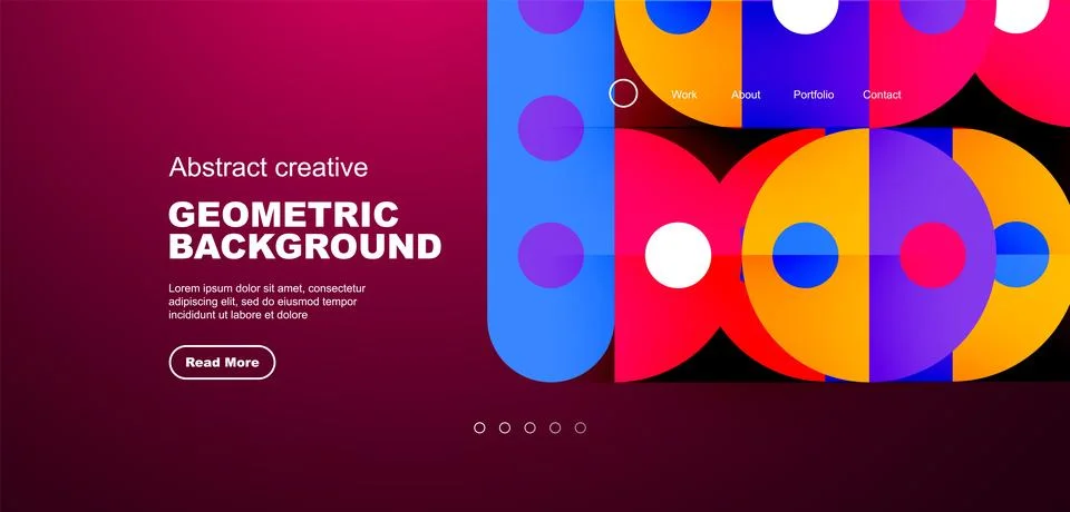 Simple circles and round elements pattern. Minimalist design geometric landing 스톡 일러스트