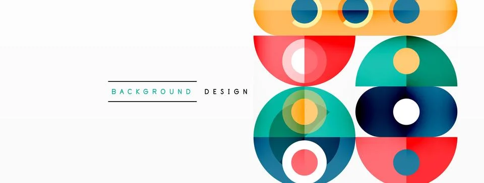 Simple circles and round elements pattern. Minimalist design geometric landing イラスト素材