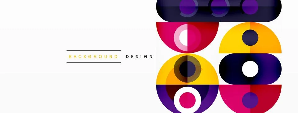 Simple circles and round elements pattern. Minimalist design geometric landing 스톡 일러스트