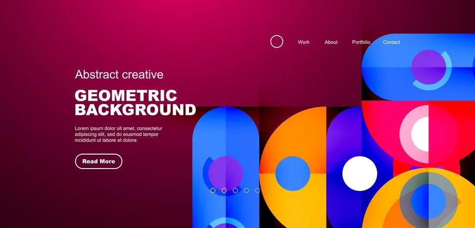 Simple circles and round elements pattern. Minimalist design geometric landing Illustrazione stock