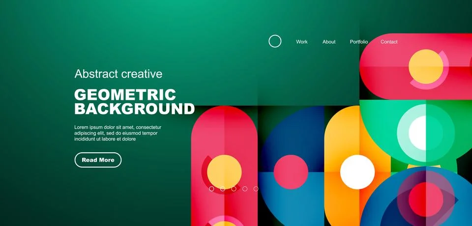 Simple circles and round elements pattern. Minimalist design geometric landing 스톡 일러스트