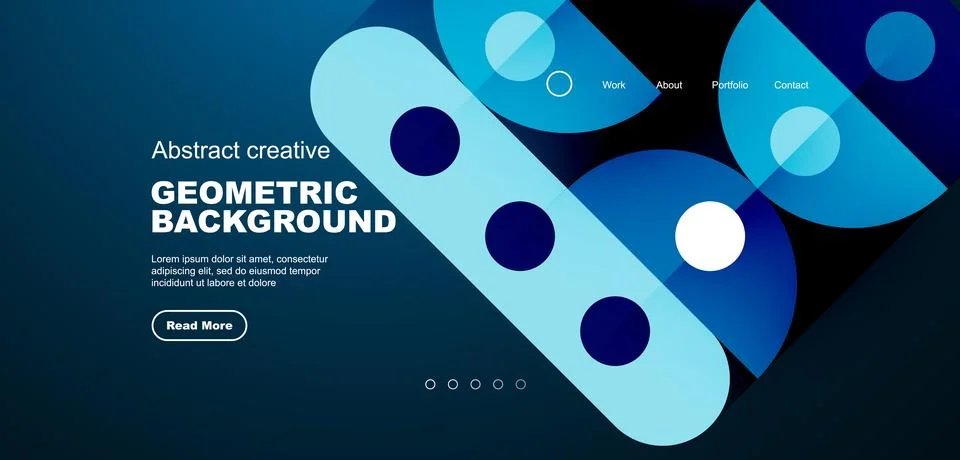 Simple circles and round elements pattern. Minimalist design geometric landing イラスト素材