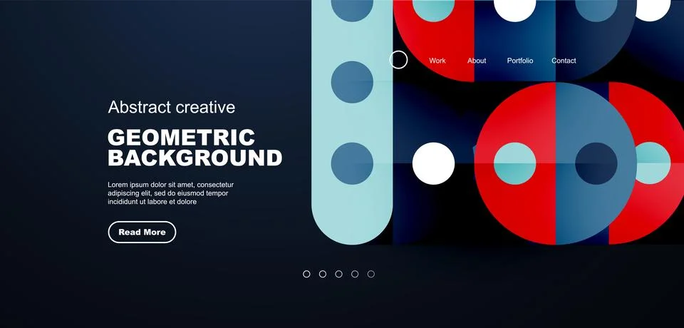Simple circles and round elements pattern. Minimalist design geometric landing イラスト素材