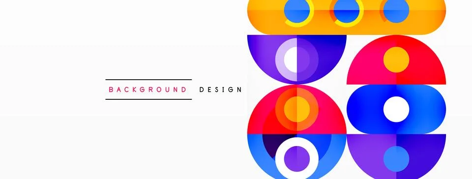 Simple circles and round elements pattern. Minimalist design geometric landing Illustrazione stock