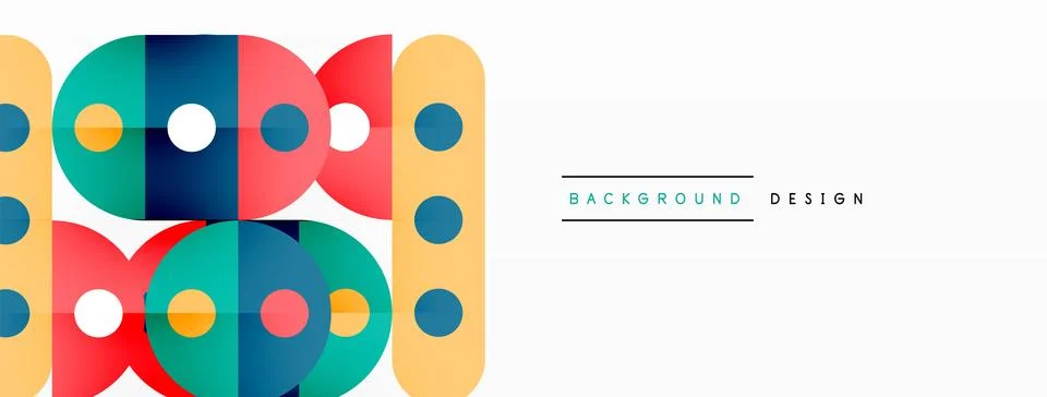 Simple circles and round elements pattern. Minimalist design geometric landing Illustrazione stock