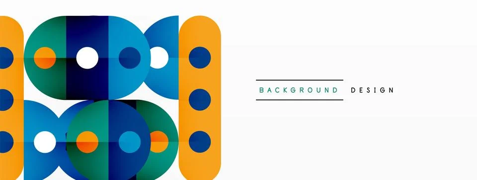 Simple circles and round elements pattern. Minimalist design geometric landing 스톡 일러스트