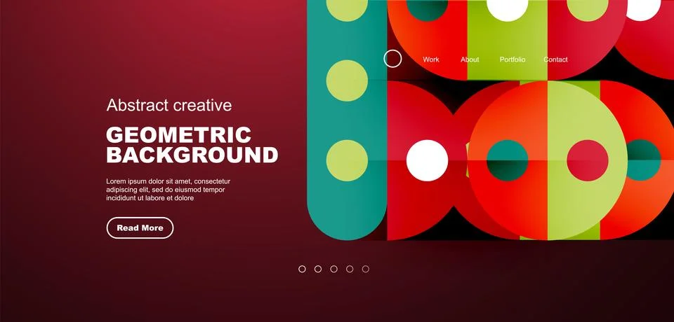 Simple circles and round elements pattern. Minimalist design geometric landing イラスト素材