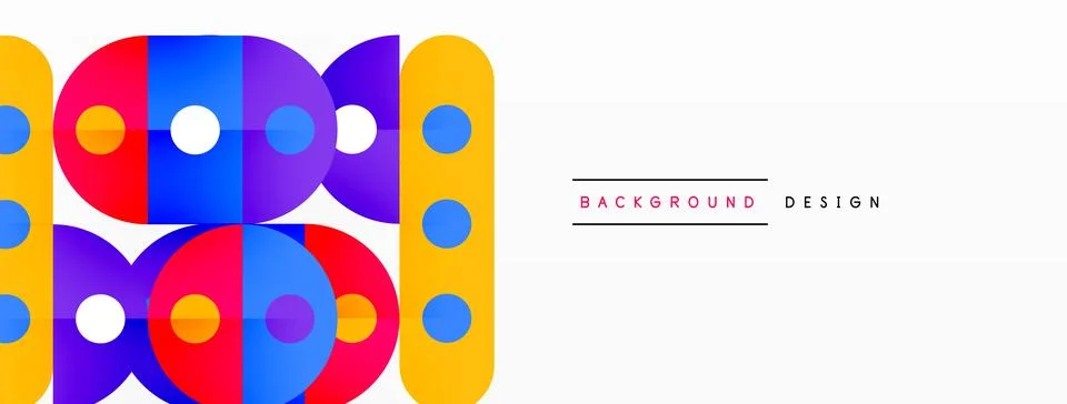 Simple circles and round elements pattern. Minimalist design geometric landing 스톡 일러스트