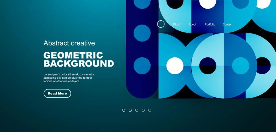 Simple circles and round elements pattern. Minimalist design geometric landing Stock Illustration