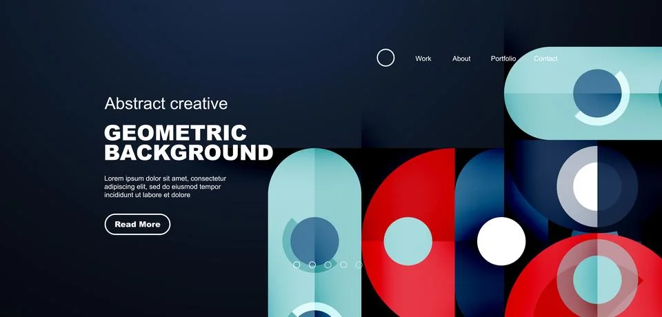 Simple circles and round elements pattern. Minimalist design geometric landing イラスト素材