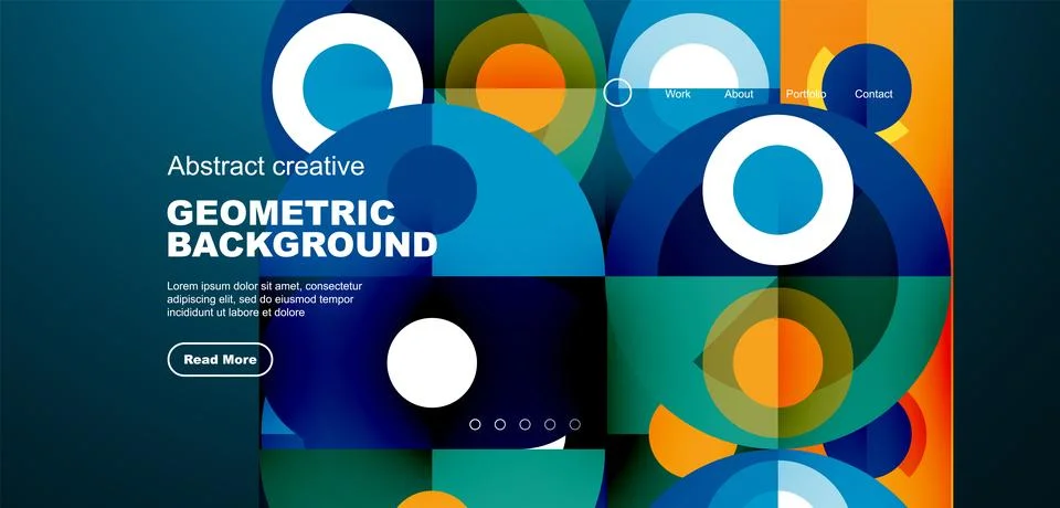 Simple circles and round elements pattern. Minimalist design geometric landing 스톡 일러스트
