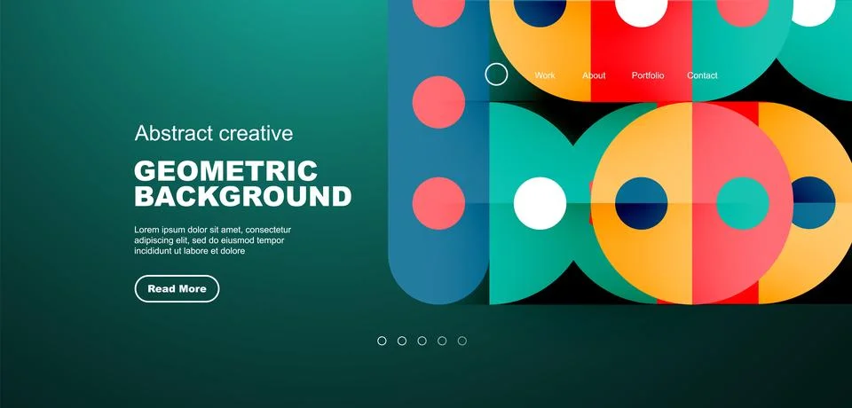 Simple circles and round elements pattern. Minimalist design geometric landing Stock Illustration