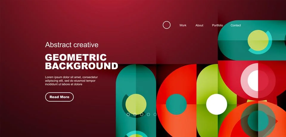 Simple circles and round elements pattern. Minimalist design geometric landing イラスト素材