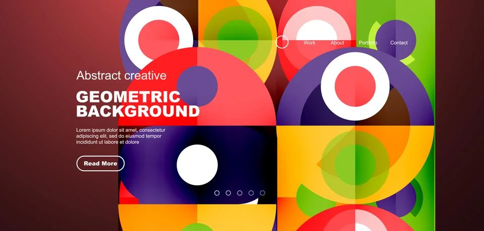 Simple circles and round elements pattern. Minimalist design geometric landing 스톡 일러스트