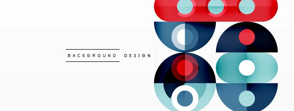 Simple circles and round elements pattern. Minimalist design geometric landing イラスト素材