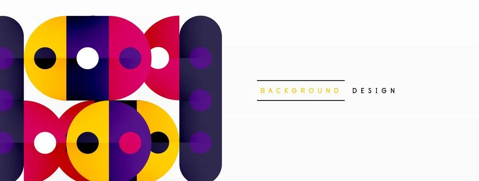 Simple circles and round elements pattern. Minimalist design geometric landing 스톡 일러스트