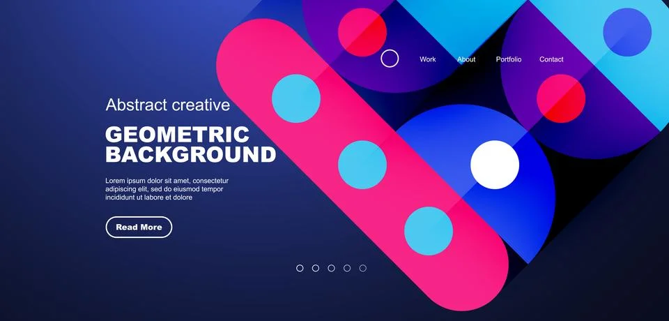 Simple circles and round elements pattern. Minimalist design geometric landing 库存插图