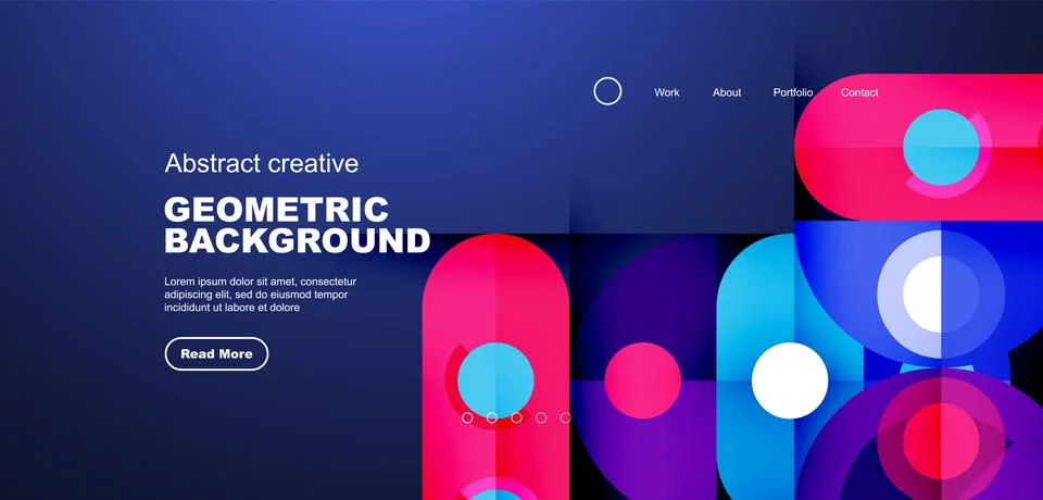 Simple circles and round elements pattern. Minimalist design geometric landing 스톡 일러스트