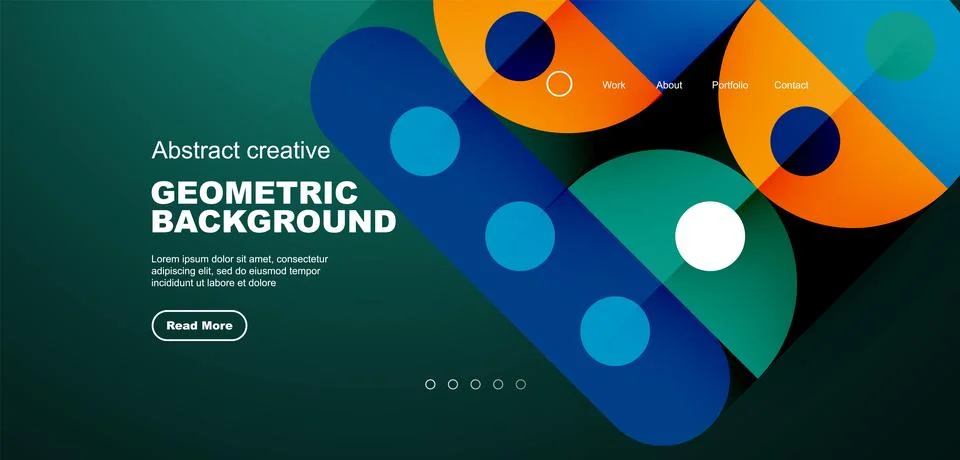 Simple circles and round elements pattern. Minimalist design geometric landing イラスト素材