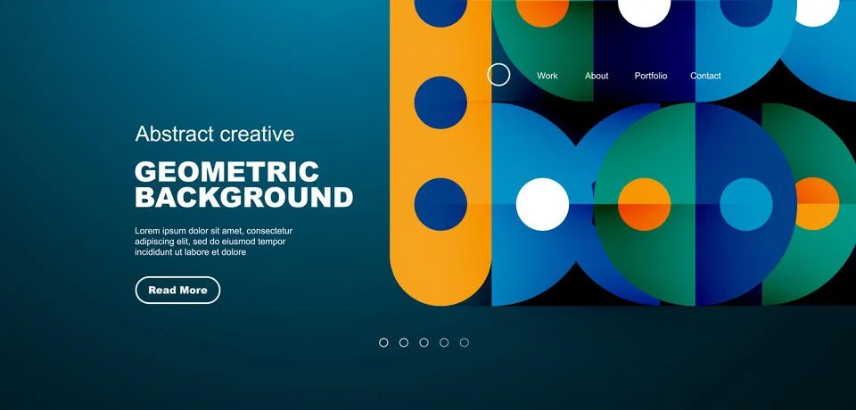 Simple circles and round elements pattern. Minimalist design geometric landing イラスト素材