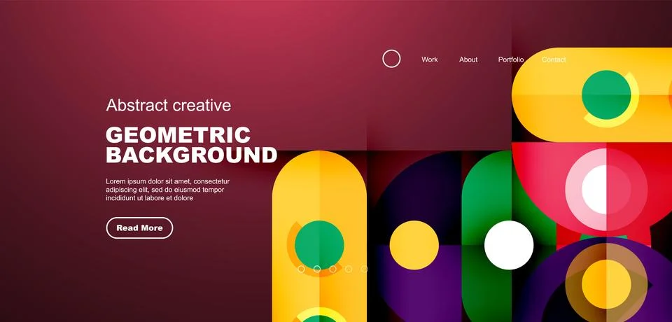 Simple circles and round elements pattern. Minimalist design geometric landing 스톡 일러스트