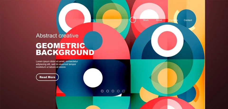 Simple circles and round elements pattern. Minimalist design geometric landing イラスト素材