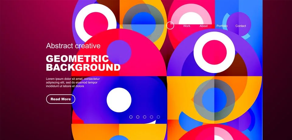 Simple circles and round elements pattern. Minimalist design geometric landing 스톡 일러스트