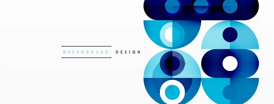 Simple circles and round elements pattern. Minimalist design geometric landing 스톡 일러스트