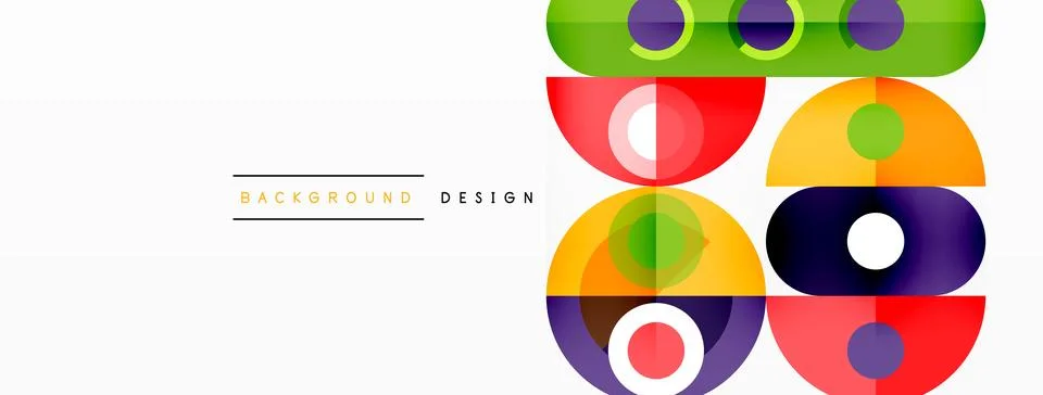 Simple circles and round elements pattern. Minimalist design geometric landing イラスト素材