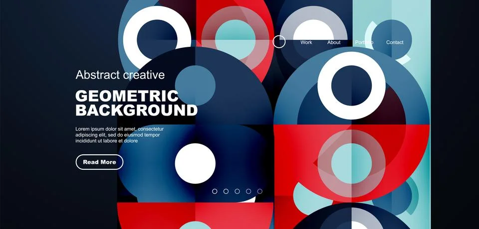 Simple circles and round elements pattern. Minimalist design geometric landing 스톡 일러스트