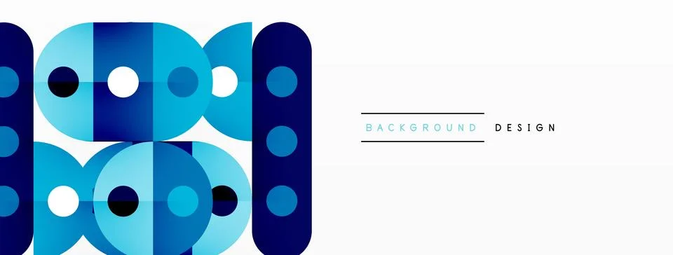 Simple circles and round elements pattern. Minimalist design geometric landing Stock Illustration