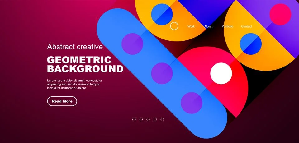 Simple circles and round elements pattern. Minimalist design geometric landing イラスト素材